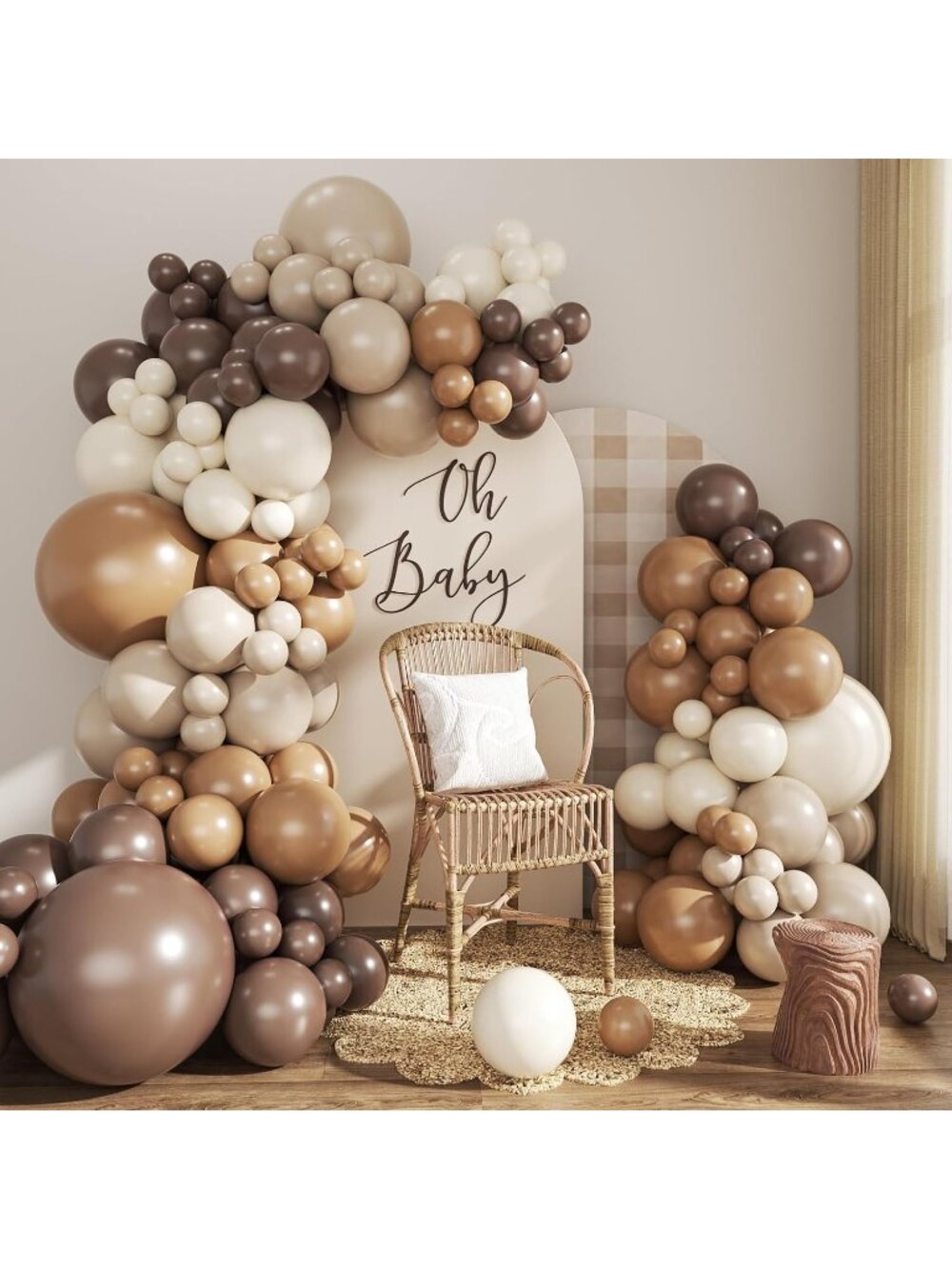 New Cream Brown Balloons Arch Garland Kit for Birthday Decor